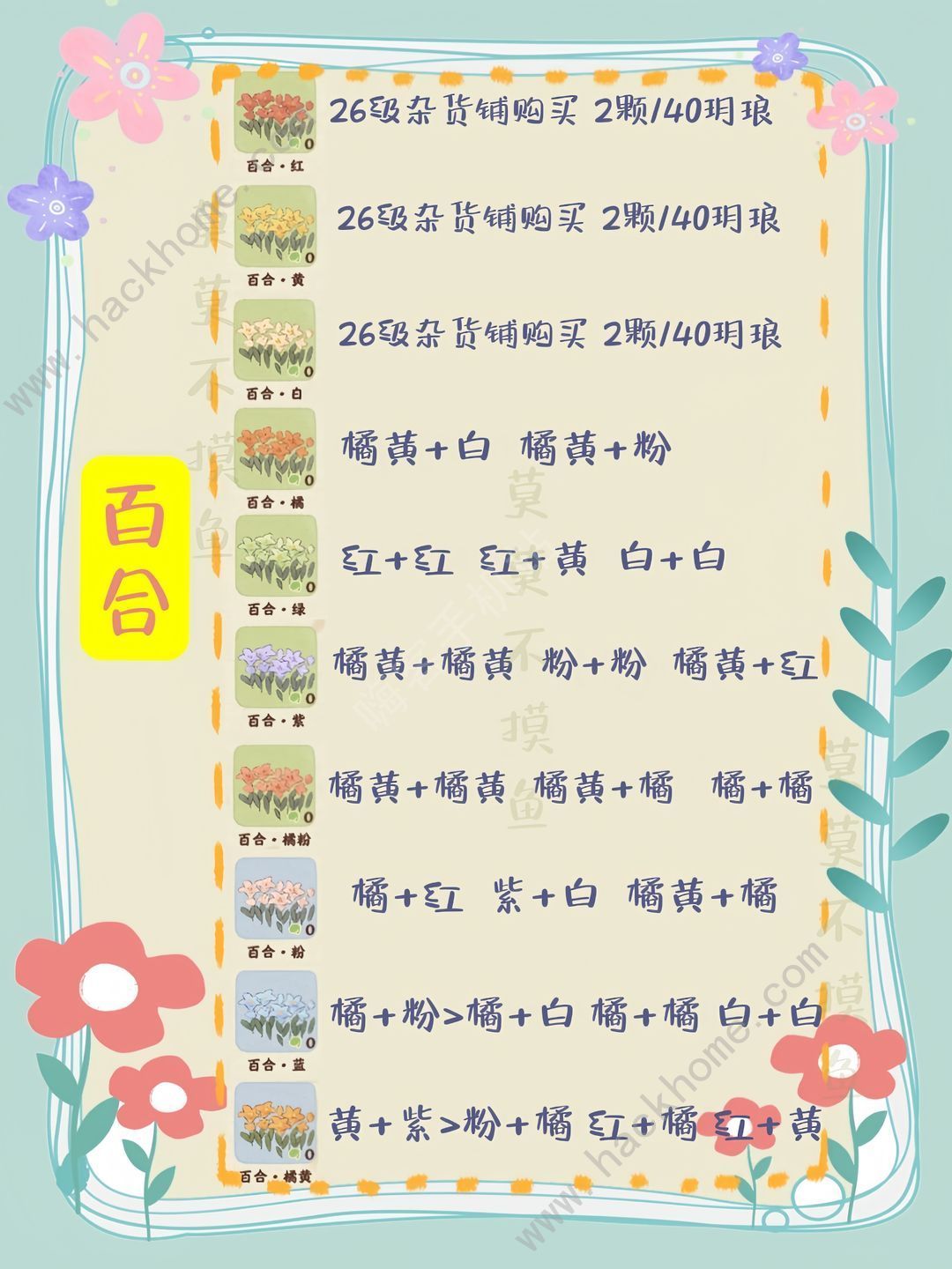 桃源深处有人家花圃育种最新配方分享 75种全部花圃育种公式大全