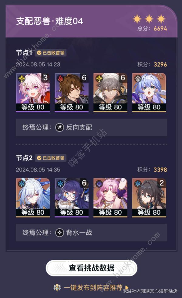 崩坏星穹铁道2.4末日幻影支配恶兽第四层满星打法攻略