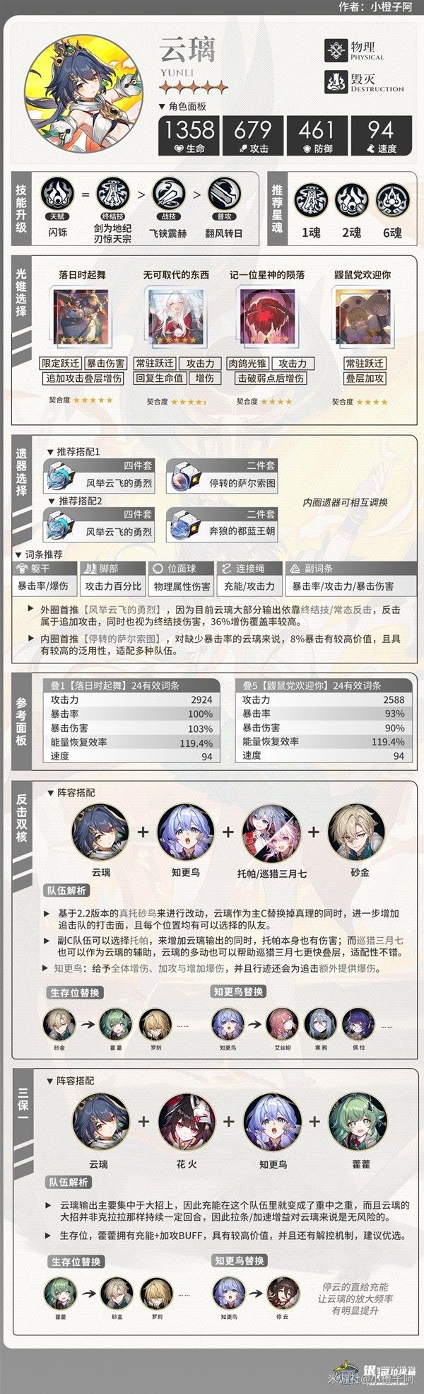 崩坏星穹铁道2.4云璃全方位养成攻略 云璃技能解析与出装配队推荐