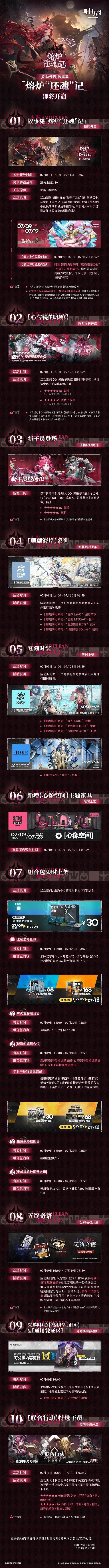 《明日方舟》熔炉还魂记更新了什么 7月9日妮芙版本更新介绍