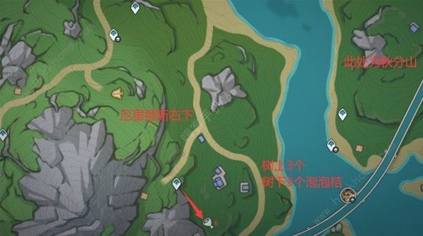 原神泡泡桔快速采集路线分享