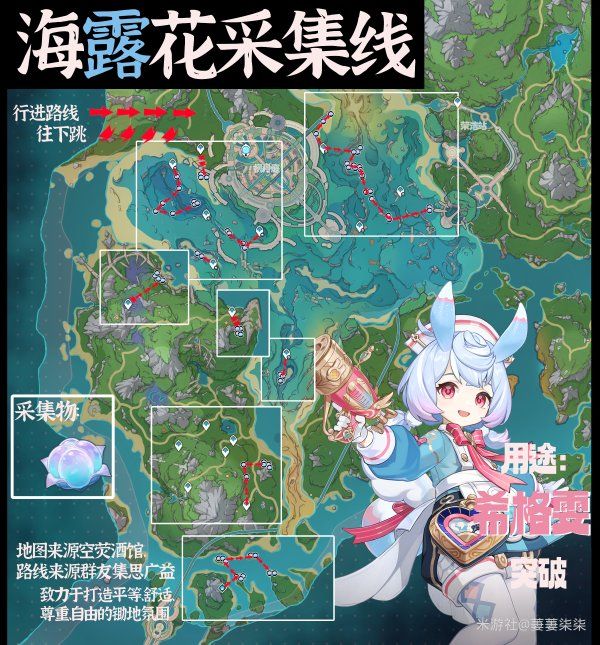 原神海露花高效采集路线分享
