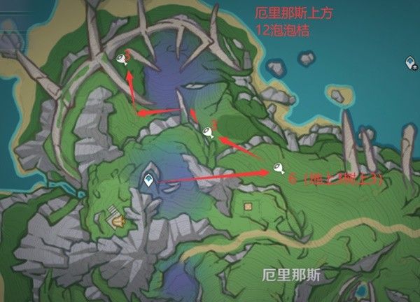 原神泡泡桔采集路线分享
