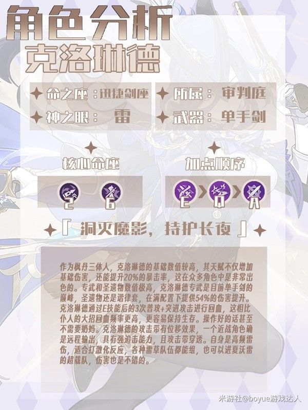 《原神》克洛琳德全方位养成技巧 克洛琳德怎么培养