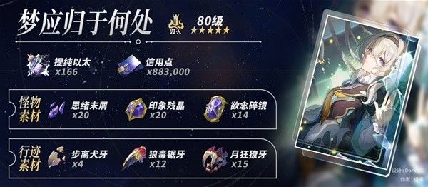 崩坏星穹铁道流萤养成材料统计