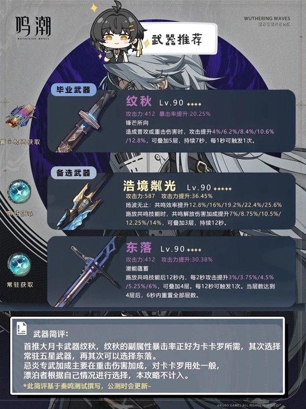 鸣潮卡卡罗武器声骸搭配推荐 卡卡罗队伍怎么搭配