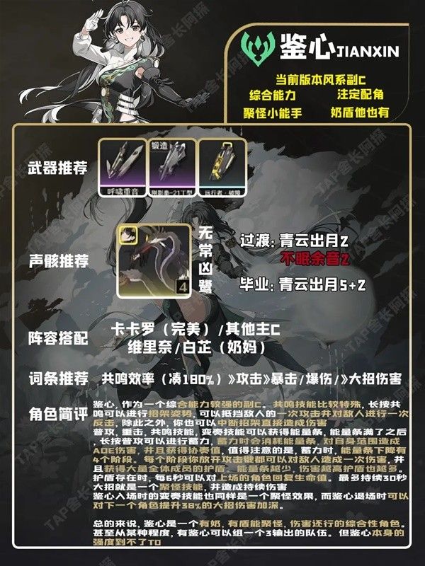 鸣潮五星角色培养一图流 忌炎出装与配队推荐