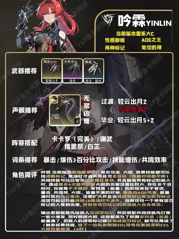鸣潮五星角色培养一图流 忌炎出装与配队推荐